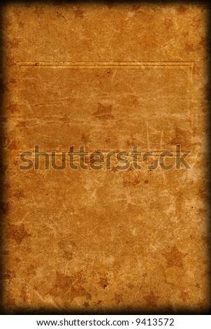 Aged book cover with frame and border