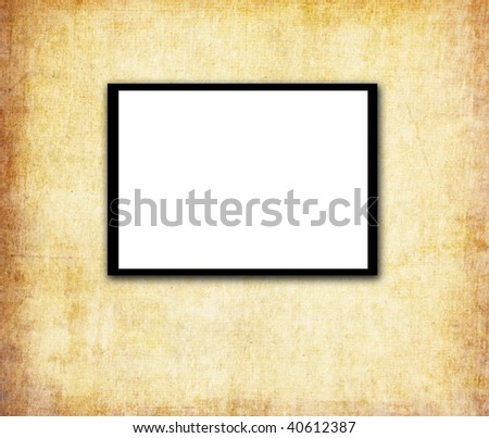 Aged wall with photo frame:put your text or image here