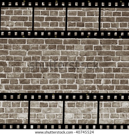Aged wall with film strip