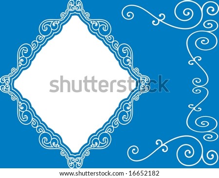 Elegant frame on blue background