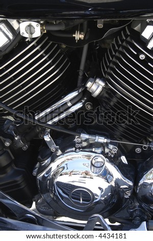 close up of a motorbike engine