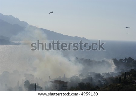 MIL26 helicopter. Fire at the island of samos, greece 2007
