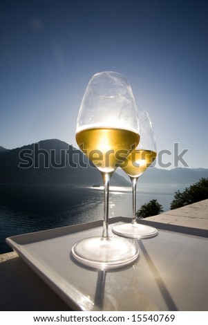 White wine and sea