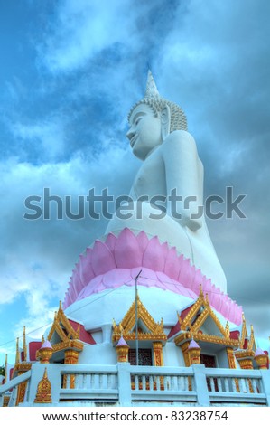 big buddha image on the cloudy sky background (high dynamic range)