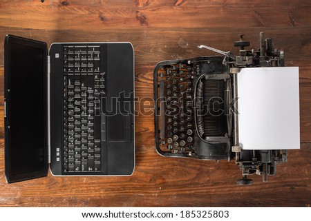 New and old typing machines