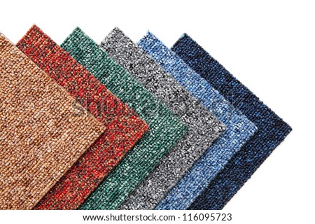 colorful samples of carpet tiles