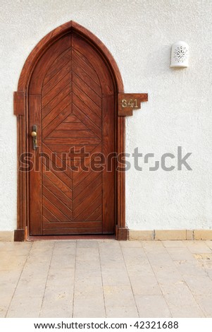 closed wooden door in the house