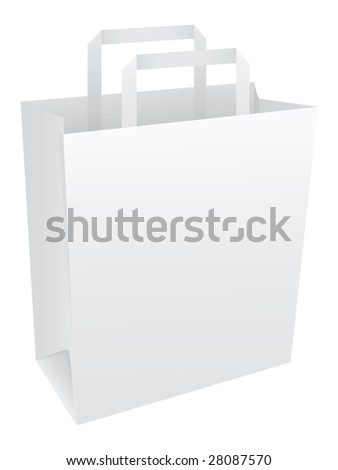 blank paper bag. Blank white paper bag