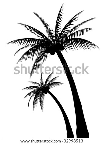 palm tree silhouette clip art. stock vector : Palm tree