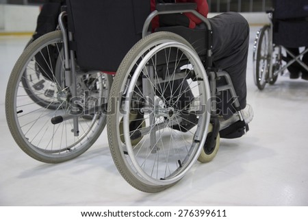 The Paralytic curling training wheelchair curling. Invalid sport