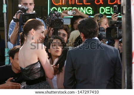 Anne Hathaway & Steve Carell  arriving at the Premiere of \