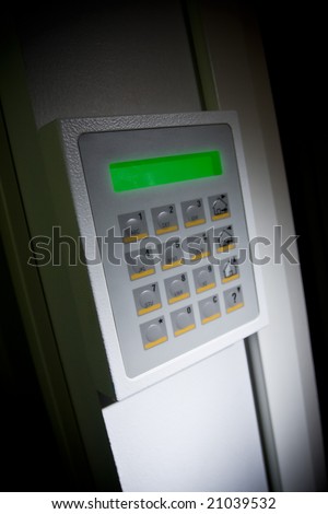 Close up image of a Security keypad