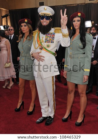 Sasha Baron Cohen as Dictator at the 84th Annual Academy Awards at the Hollywood & Highland Theatre, Hollywood. February 26, 2012  Los Angeles, CA Picture: Paul Smith / Featureflash