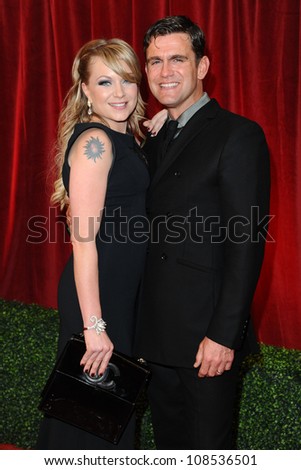 Rita Simons and Scott Maslen  arriving for the British Soap Awards 2012 at London TV Centre, South Bank, London. 28/04/2012 Picture by: Steve Vas / Featureflash