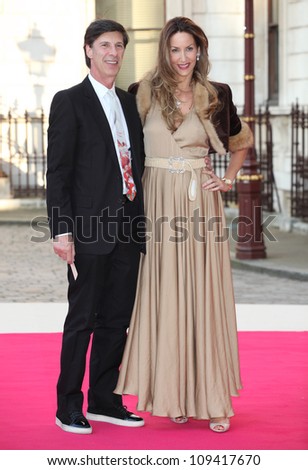 Lisa Butcher and husband arriving for the Royal Academy of Arts Summer Exhibition Party, at the Royal Academy of Arts, London. 30/05/2012 Picture by: Alexandra Glen / Featureflash