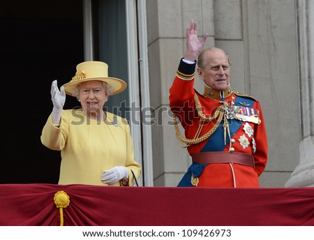 Queen Elizabeth Ii And Duke Of Edinburgh Attend The Trooping Of The Colour At Horse Guards Parade, London, Uk. June 16, 2012, Picture: Catchlight Media / Featureflash