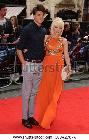 Lydia Bright and boyfriend arriving for the premiere of \