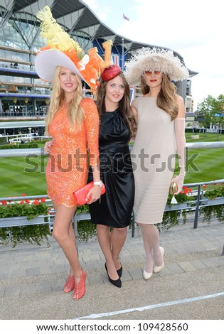 Guests attend day 1 of the annual Royal Ascot horse racing event. Ascot, UK. June 19, 2012, Ascot, UK Picture: Catchlight Media / Featureflash