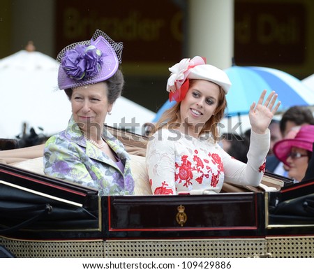 Princess Anne and Princess Beatrice  attend Ladies Day at the annual Royal Ascot horse racing event. Ascot, UK. June 21, 2012, Ascot, UK Picture: Catchlight Media / Featureflash