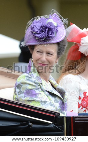 Princess Anne  attends Ladies Day at the annual Royal Ascot horse racing event. Ascot, UK. June 21, 2012, Ascot, UK Picture: Catchlight Media / Featureflash
