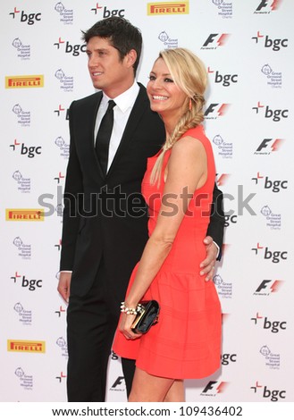 Tess Daly and Vernon Kay arriving for The F1 Party in aid of GOSH at Battersea Evolution, London. 04/07/2012 Picture by: Alexandra Glen / Featureflash