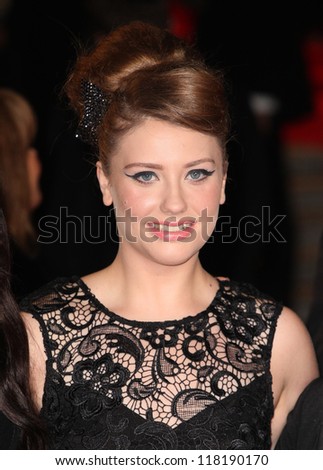 Ella Henderson from X Factor arriving for the Royal World Premiere of \'Skyfall\' at Royal Albert Hall, London. 23/10/2012