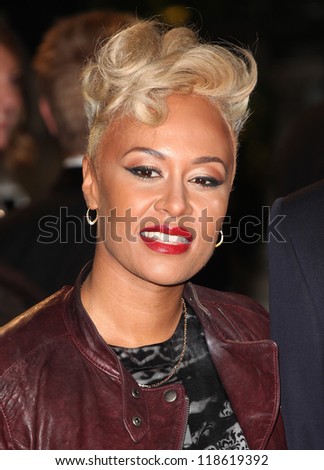 Emeli Sande arriving for the Royal World Premiere of \'Skyfall\' at Royal Albert Hall, London. 23/10/2012 Picture by: Alexandra Glen