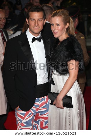 Bear Grylls and wife arriving for the Royal World Premiere of \'Skyfall\' at Royal Albert Hall, London. 23/10/2012 Picture by: Alexandra Glen