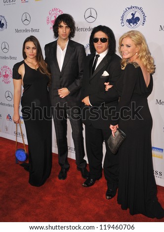 Sophie Tweed-Simmons, Nick Simmons, Shannon Tweed & Gene Simmons at the 26th Carousel of Hope Gala at the Beverly Hilton Hotel. October 20, 2012  Beverly Hills, CA Picture: Paul Smith