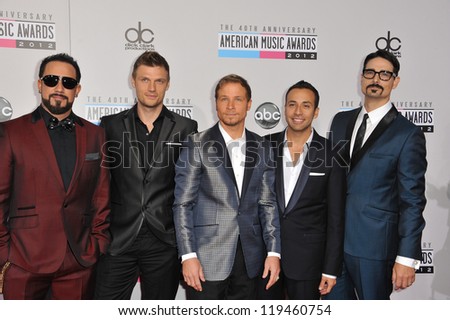 Back Street Boys at the 40th Anniversary American Music Awards at the Nokia Theatre LA Live. November 18, 2012  Los Angeles, CA Picture: Paul Smith