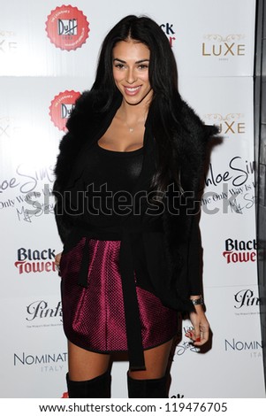Georgia Salpa arriving for the launch of Chloe Sims\' book at Luxe nightclub, Essex. 13/11/2012 Picture by: Alexandra Glen