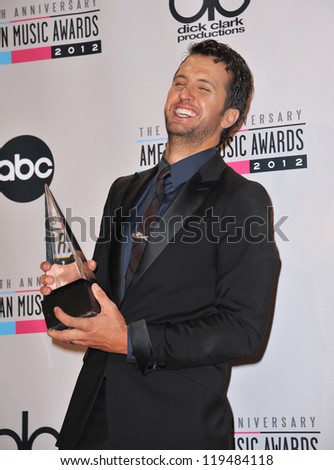 Luke Bryan at the 40th Anniversary American Music Awards at the Nokia Theatre L.A. Live. November 18, 2012  Los Angeles, CA Picture: Paul Smith