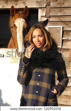 Leona Lewis at the Hopefield Animal Sanctuary Christmas Fete, Brentwood, Essex. 02/12/2012 Picture by: Simon Burchell
