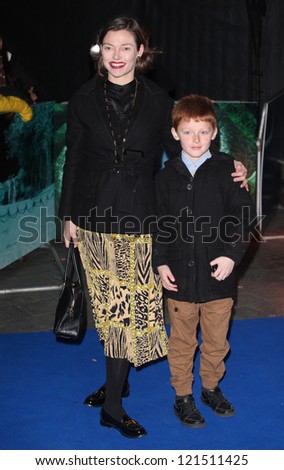Camilla Rutherford and son arriving for the Life Of Pi premiere, at Empire Leicester Square, London. 03/12/2012 Picture by: Alexandra Glen