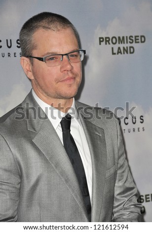 Matt Damon at the Los Angeles premiere of his new movie \