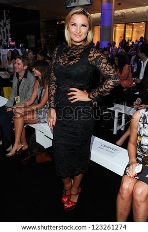 Sam Faiers at the Vogue Fashion\'s Night Out fashion show, Westfield Shepherd\'s Bush, London. 06/09/2012 Picture by: Alexandra Glen