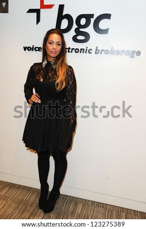 Leona Lewis on the trading floor of BGC as part of the BGC Charity Day 2012, Canary Wharf, London. 11/09/2012 Picture by: Steve Vas