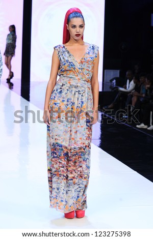 Amber Le Bon at the Vogue Fashion\'s Night Out fashion show, Westfield Shepherd\'s Bush, London. 06/09/2012 Picture by: Alexandra Glen