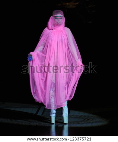 Lady Gaga walks the runway for the Phillip Treacy London SS 2013 fashion show during London Fashion Week, London, UK. 16/09/2012