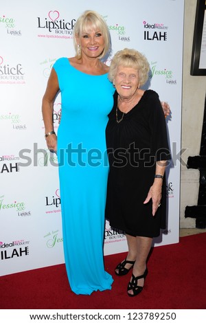 Carol Wright and Nanny Pat arrives for the Lipstick Boutique & Jessica Wright clothing launch, Sanctum Soho Hotel, London. 21/08/2012 Picture by: Steve Vas