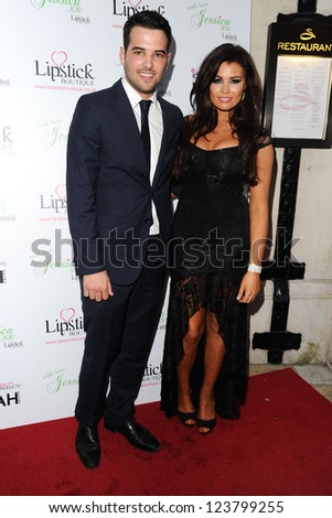 Jessica Wright and Ricky Rayment  arrives for the Lipstick Boutique & Jessica Wright clothing launch, Sanctum Soho Hotel, London. 21/08/2012 Picture by: Steve Vas