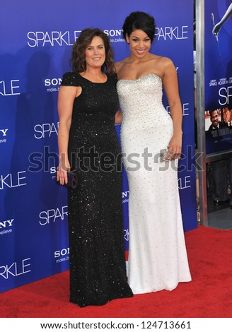 Jordin Sparks & mother at the world premiere of her movie \