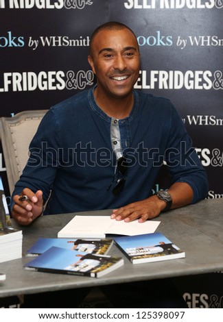 Colin Jackson signs copies of his book My Sporting Icons, to mark the London 2012 Olympics at Selfridges, London. 01/08/2012 Picture by: Henry Harris