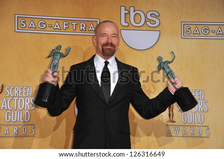Bryan Cranston at the 19th Annual Screen Actors Guild Awards at the Shrine Auditorium, Los Angeles. January 27, 2013  Los Angeles, CA Picture: Paul Smith