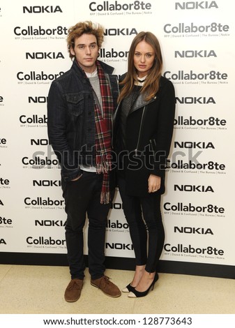Laura Haddock and Sam Claflin at the Collabor8te Connected by NOKIA Premiere at Regent Street Cinema, London, England. 12/02/2013 Henry Harris