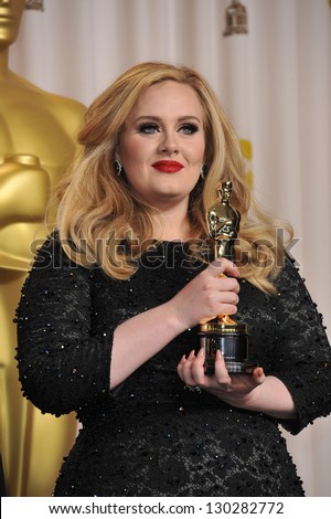 Adele at the 85th Academy Awards at the Dolby Theatre, Los Angeles. February 24, 2013  Los Angeles, CA Picture: Paul Smith