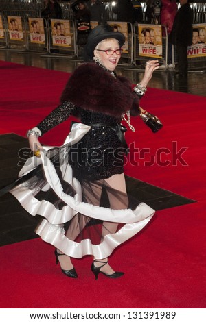 Su Pollard arriving the UK Premiere of Run for your Wife, Odeon Cinema, Leicester Square, London. 05/02/2013 Picture by: Simon Burchell