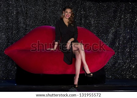 Kelly Brook at a photo call for Crazy Horse. She joins the show soon for a One Week run. South Bank, London. 16/10/2012 Picture by: Simon Burchell