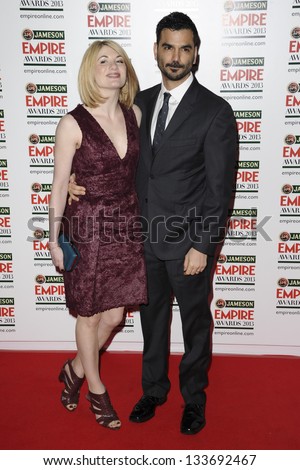 Jodie Whittaker and Christian Contreras arrives for the Empire Film Awards 2013 at the Grosvenor House Hotel, London. 24/03/2013 Picture by: Steve Vas