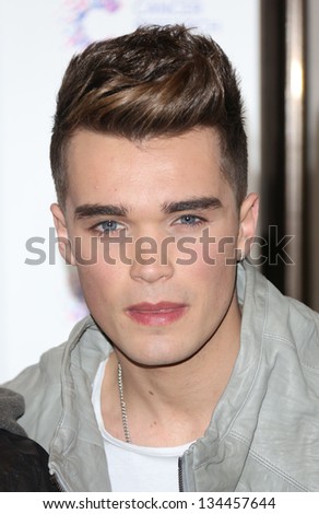 Josh Cuthbert of Union J arriving at the James\' Jog fundraising event for Cancer Relief, Kensington, London. 03/04/2013 Picture by: Henry Harris